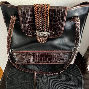 Vintage Brighton Handbag Purse Black & Brown Shoulder